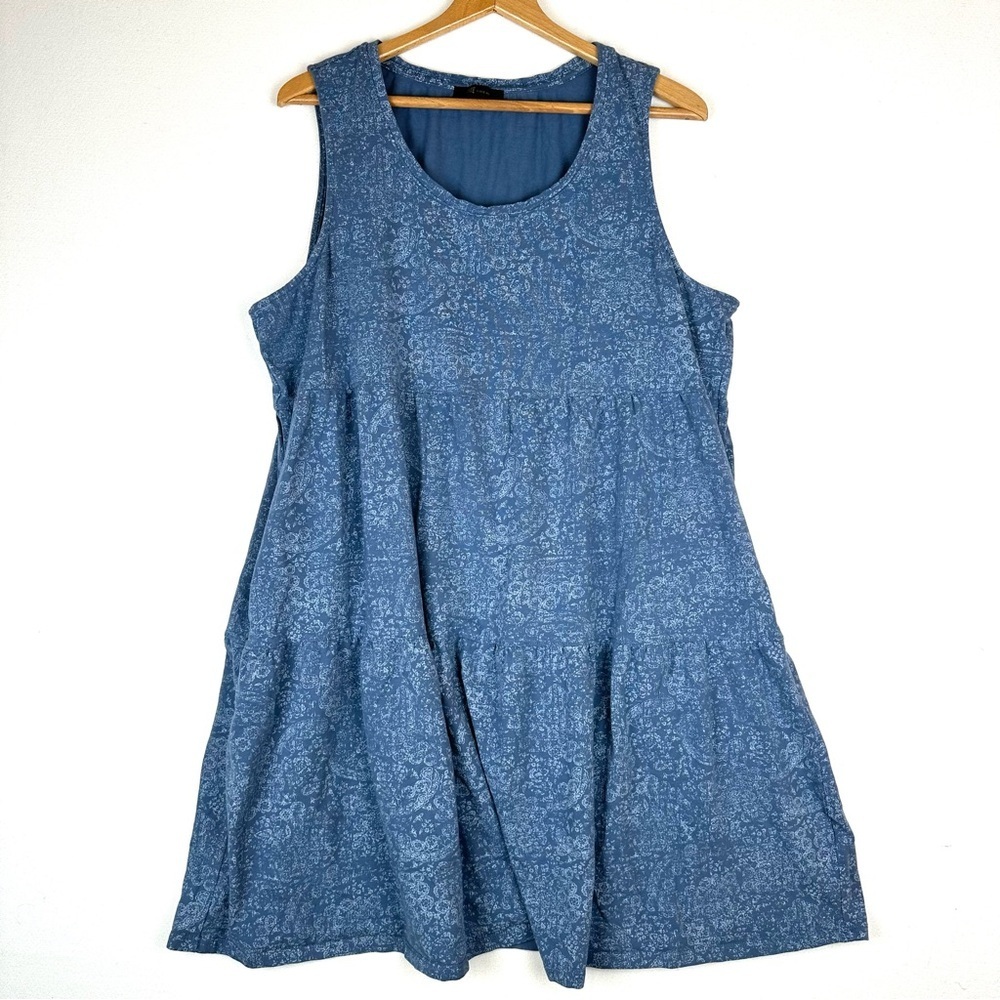 Frye‎ Knit Tank Tiered Bandana Blue Sundress Summer